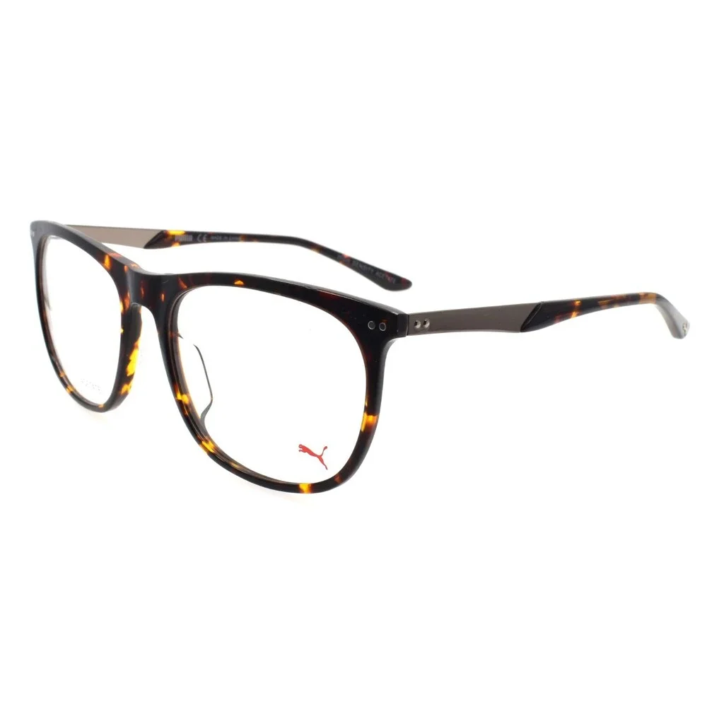PUMA PU0095O 002 Unisex Eyeglasses Frames 54-18-140 Havana / Ruthenium